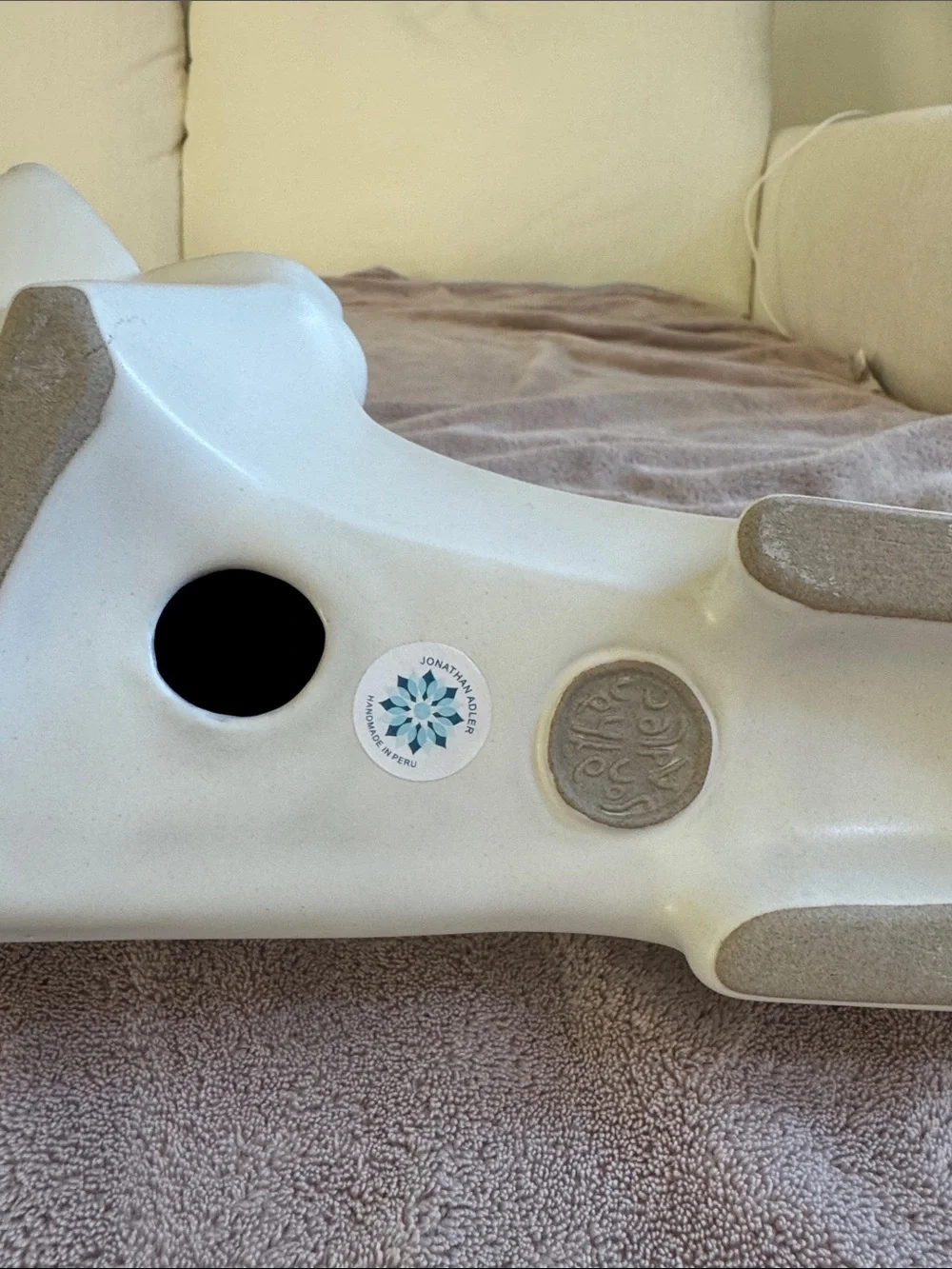 Jonathan Adler White Ceramic Dog Sculpture